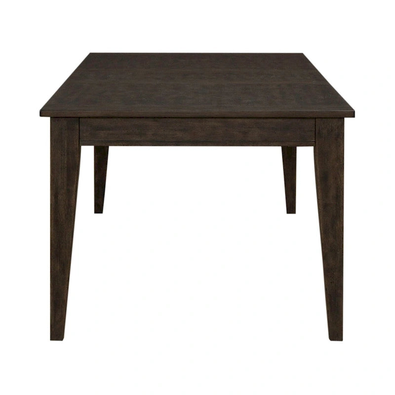 Table de salle à manger rectangulaire marron rustique avec rallonge en bois d'hévéa
