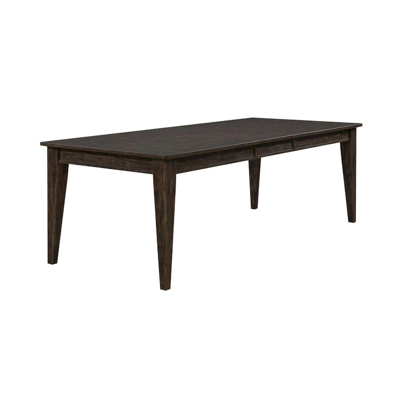 Table de salle à manger rectangulaire marron rustique avec rallonge en bois d'hévéa
