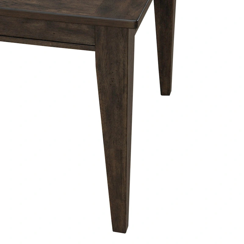 Table de salle à manger rectangulaire marron rustique avec rallonge en bois d'hévéa