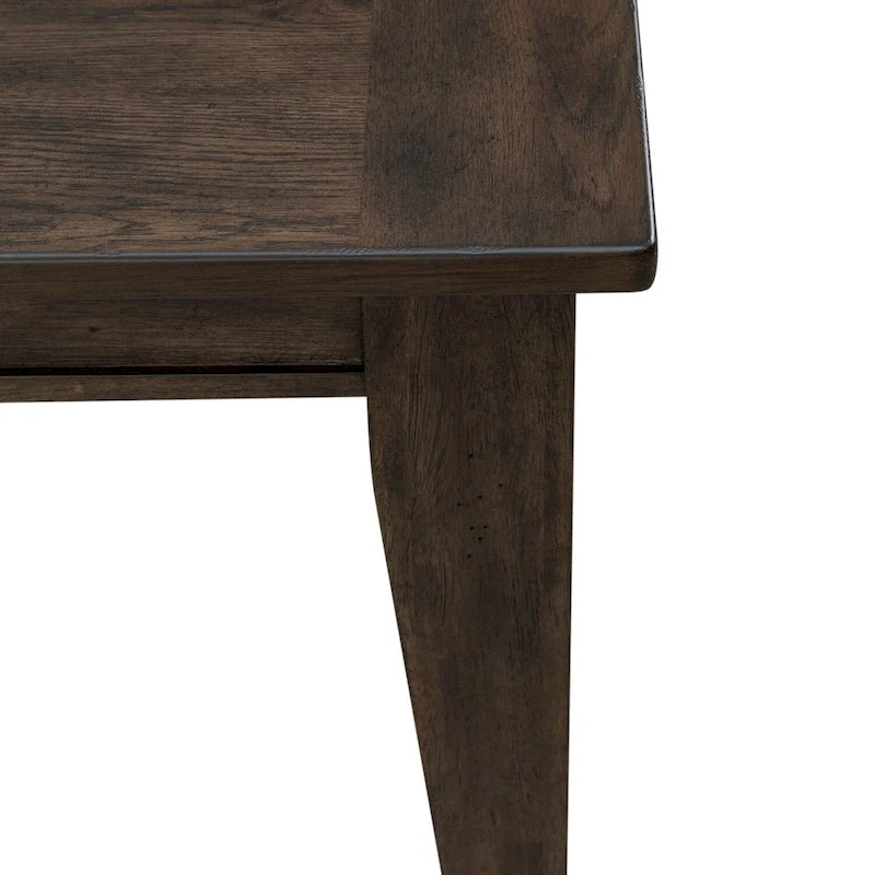 Table de salle à manger rectangulaire marron rustique avec rallonge en bois d'hévéa