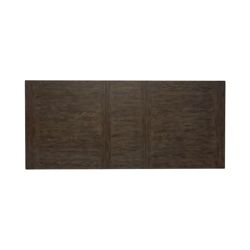 Table de salle à manger rectangulaire marron rustique avec rallonge en bois d'hévéa